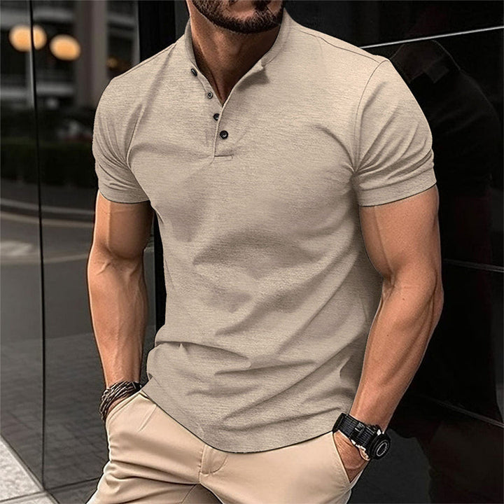 Dario | Men's Short Sleeve Henley Button Polo Shirt