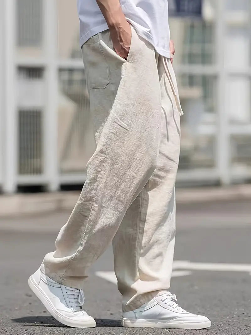 Ivar | Men's Relaxed Linen Drawstring Trousers