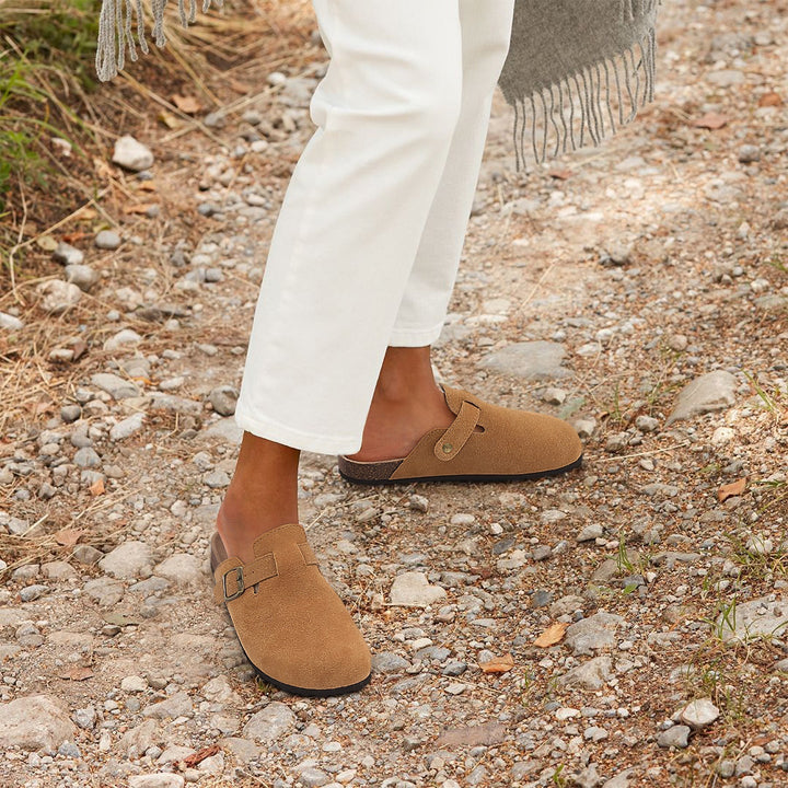 Zarelle | Women's Slip-On Buckle Strap Casual Clogs