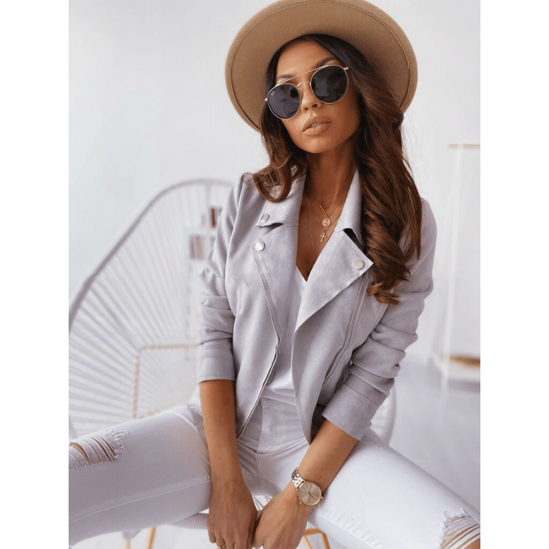 Valera | Women's Slim Fit Suede Biker Style Jacket