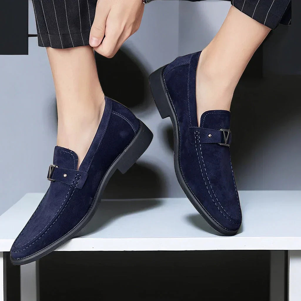 Adrian | Men's Slip-On Loafers With Buckle Accent