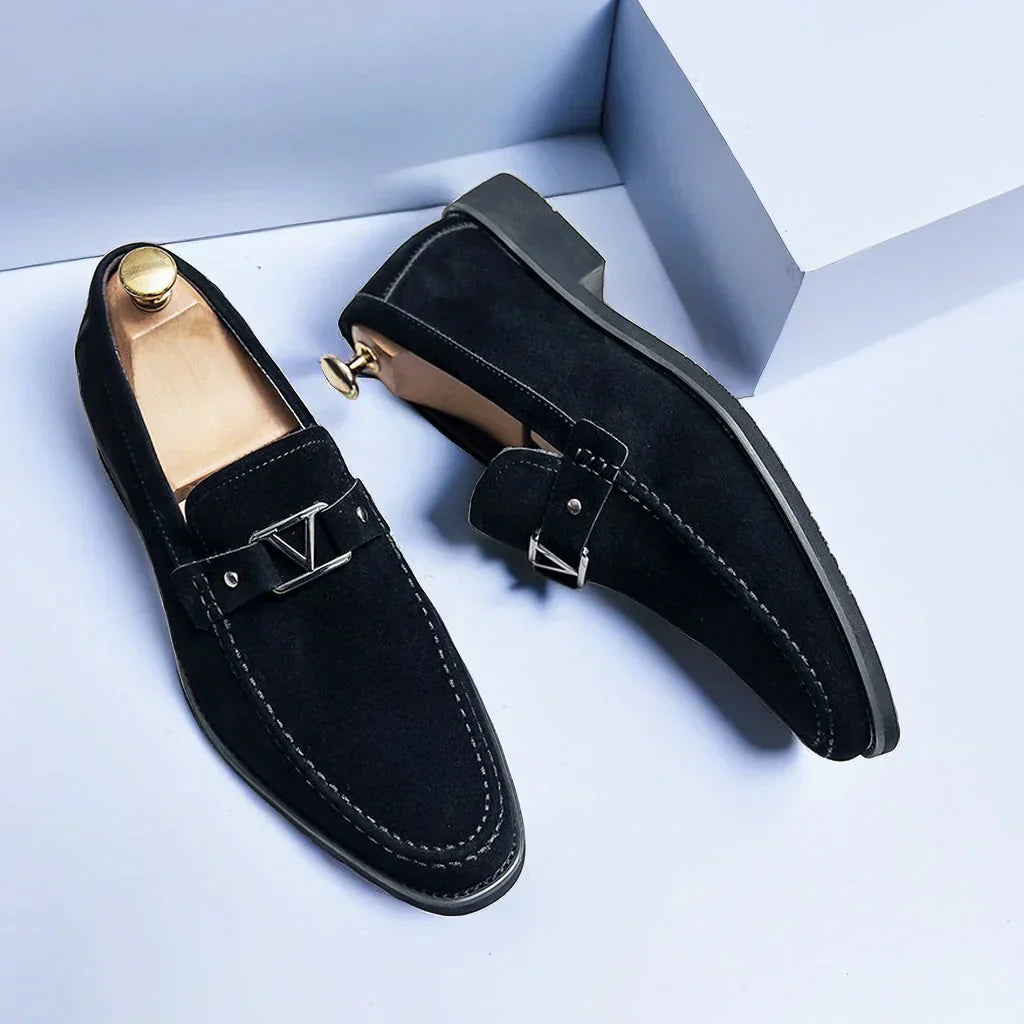 Adrian | Men's Slip-On Loafers With Buckle Accent