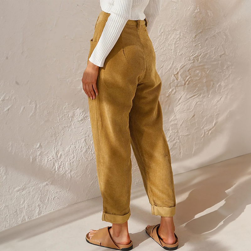 Elina | Women's High-Waist Corduroy Casual Pants