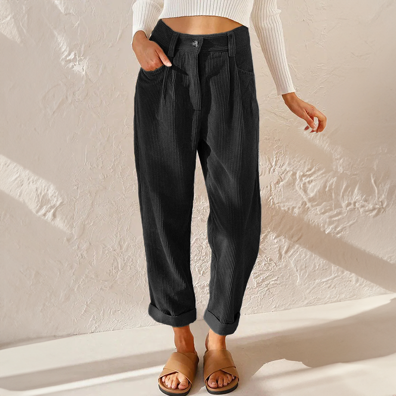 Elina | Women's High-Waist Corduroy Casual Pants