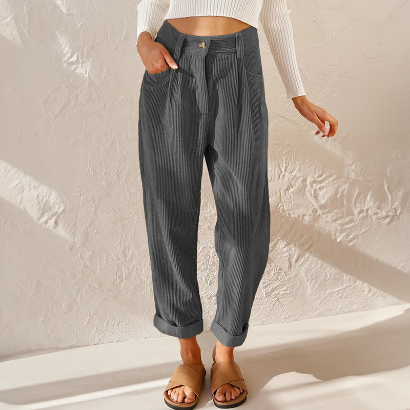 Elina | Women's High-Waist Corduroy Casual Pants