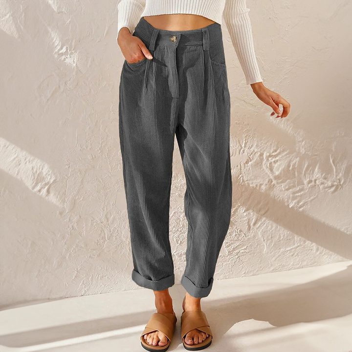 Elina | Women's High-Waist Corduroy Casual Pants