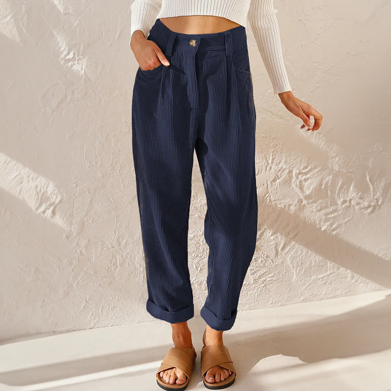 Elina | Women's High-Waist Corduroy Casual Pants