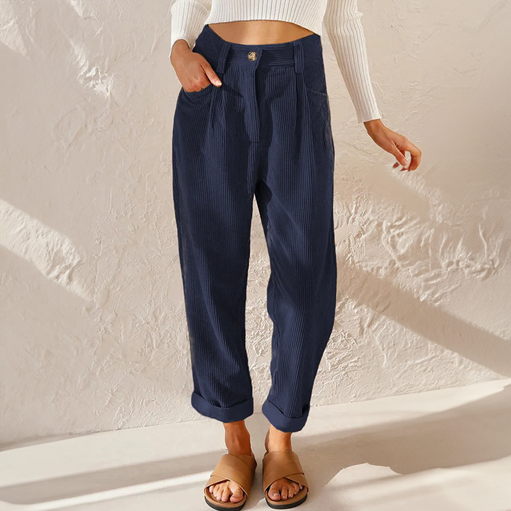 Elina | Women's High-Waist Corduroy Casual Pants
