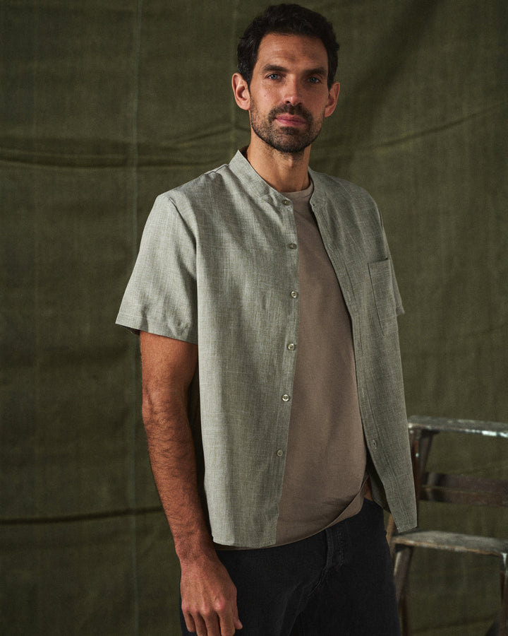 Rowan | Men's Stand Collar Button Front Casual Shirt