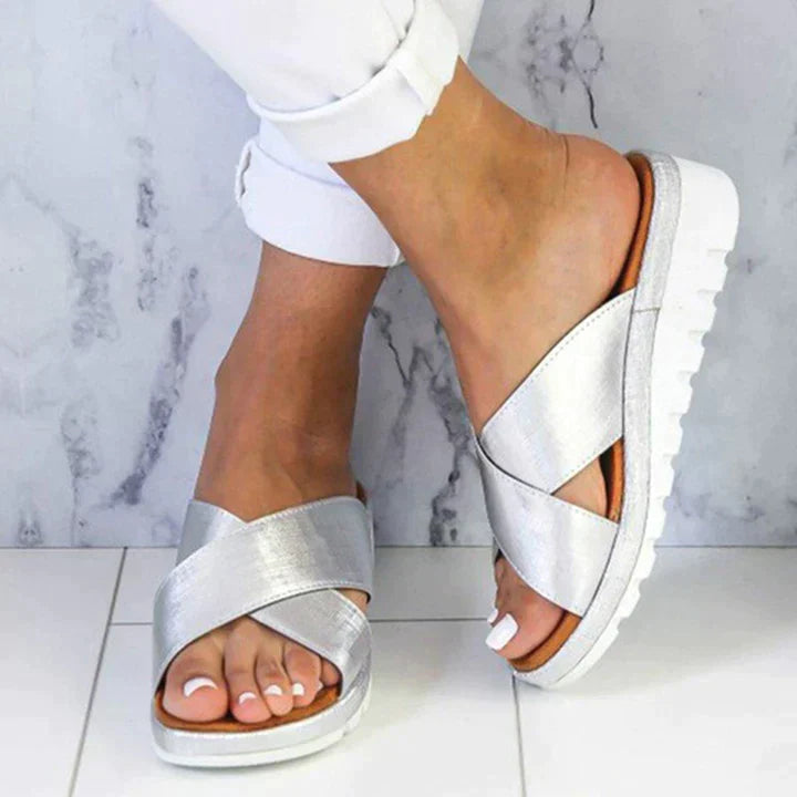 Calira | Women's Criss-Cross Open Toe Slide Sandals