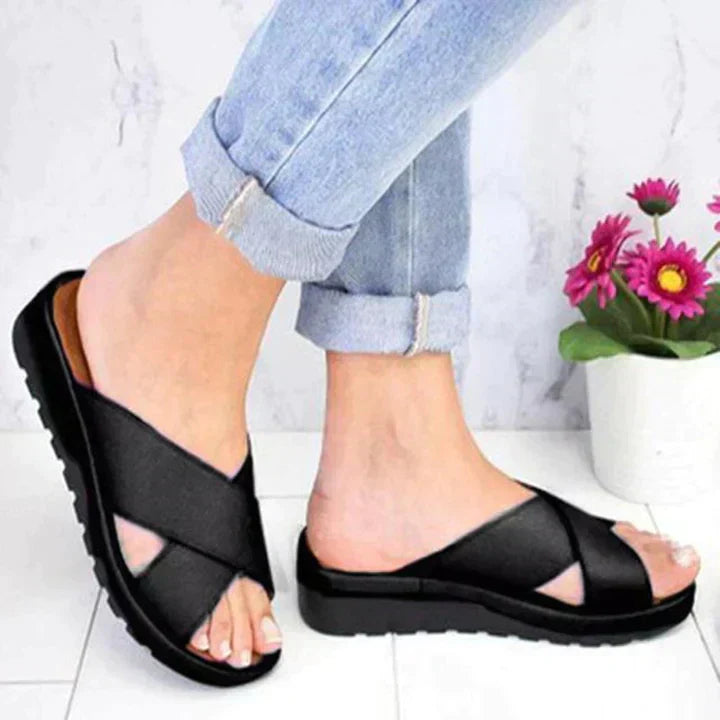 Calira | Women's Criss-Cross Open Toe Slide Sandals