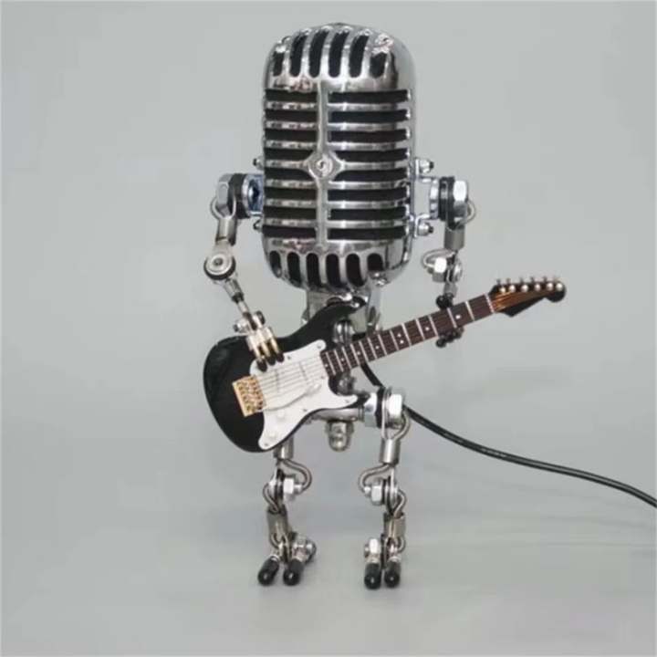 Guitar Lamp Robot LED Light – Unique Music Decor, USB or Battery Powered for Bedroom, Desk & Studio