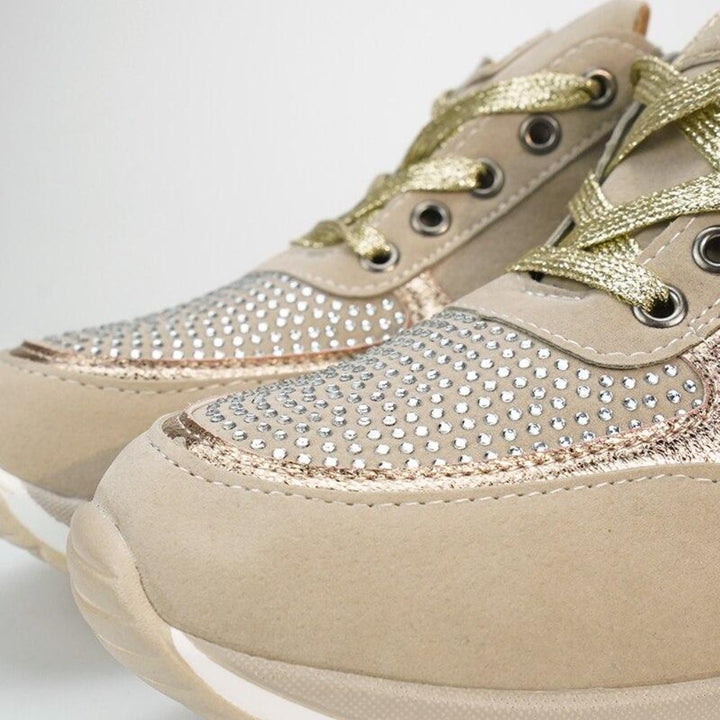 Zara | Women's Glitter Platform Lace-Up Trainers