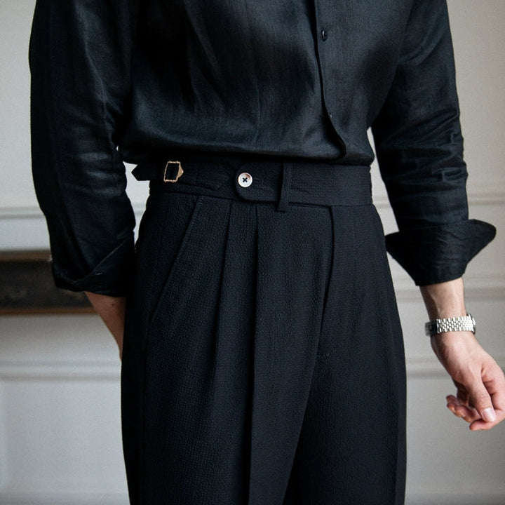 Arthur | Men's High Waist Pleated Tailored Trousers