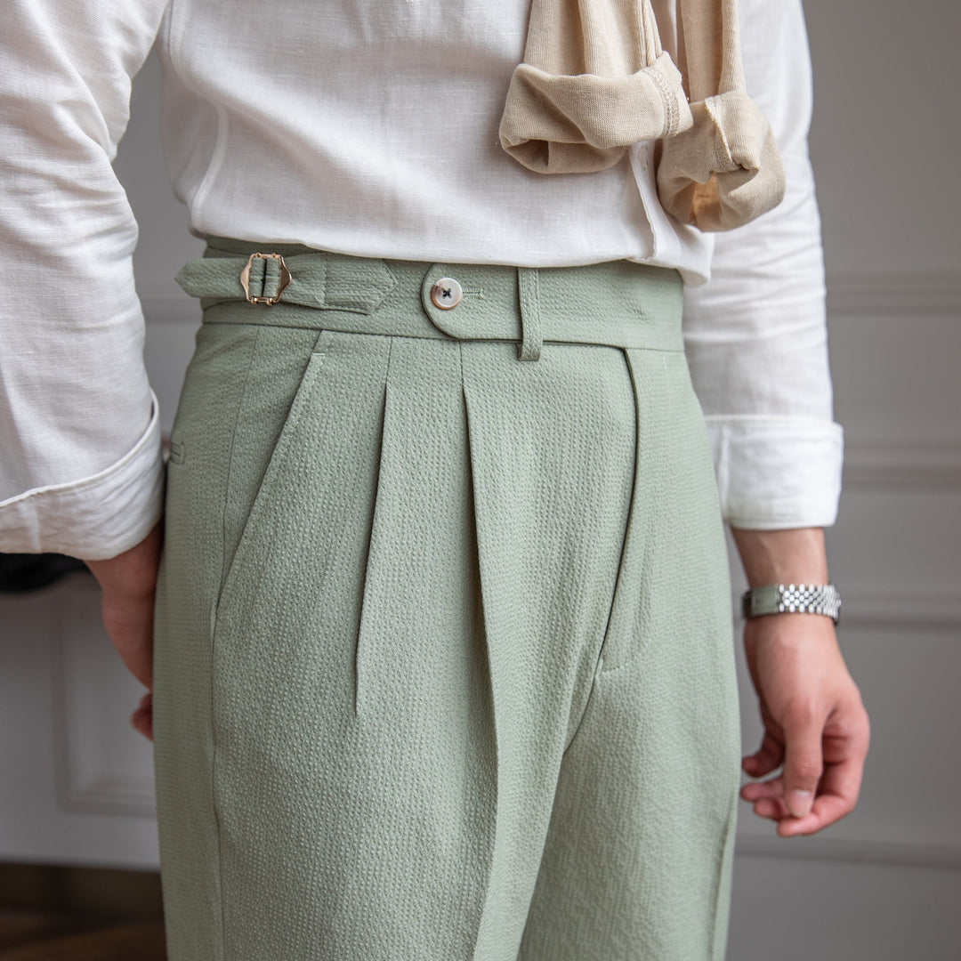 Arthur | Men's High Waist Pleated Tailored Trousers