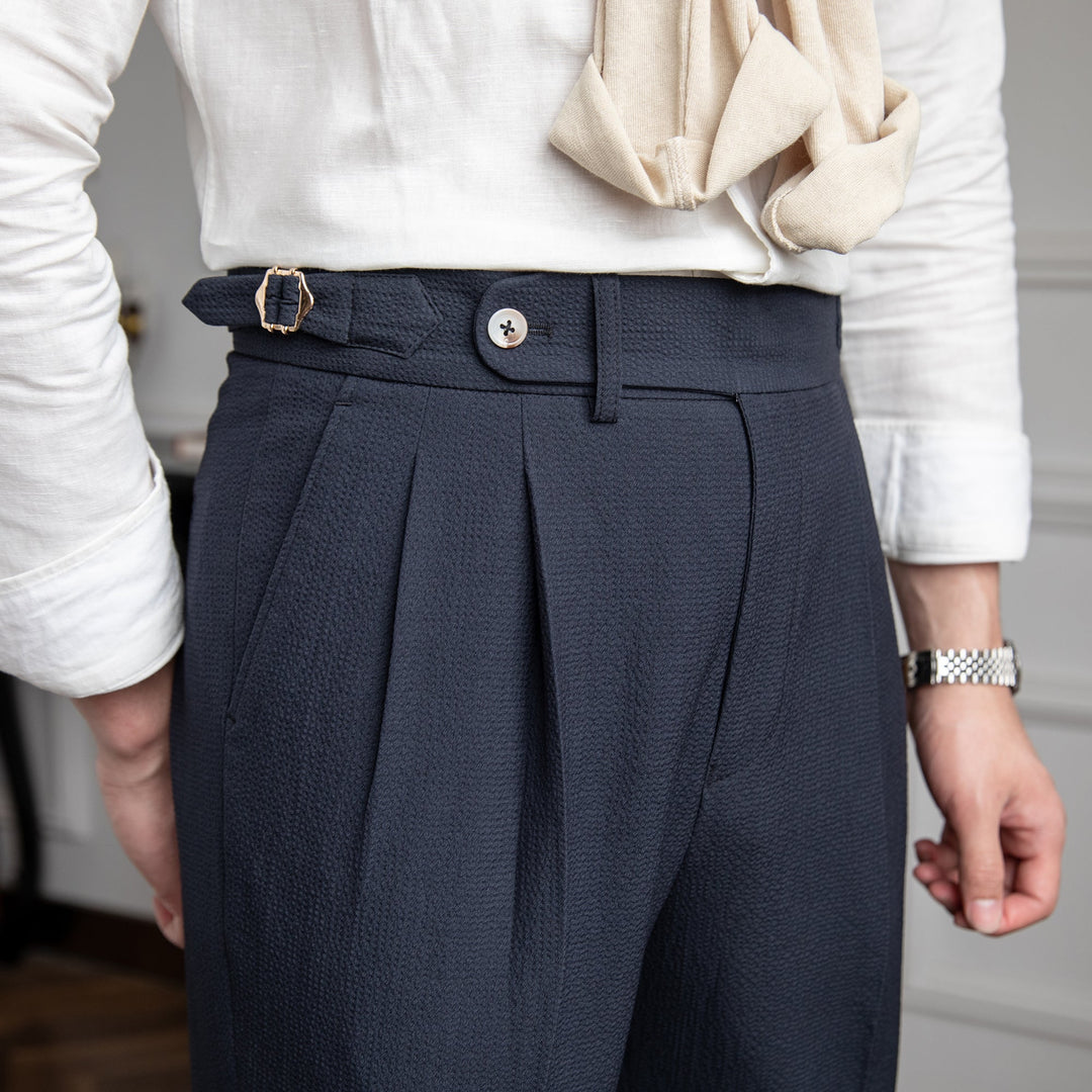 Arthur | Men's High Waist Pleated Tailored Trousers