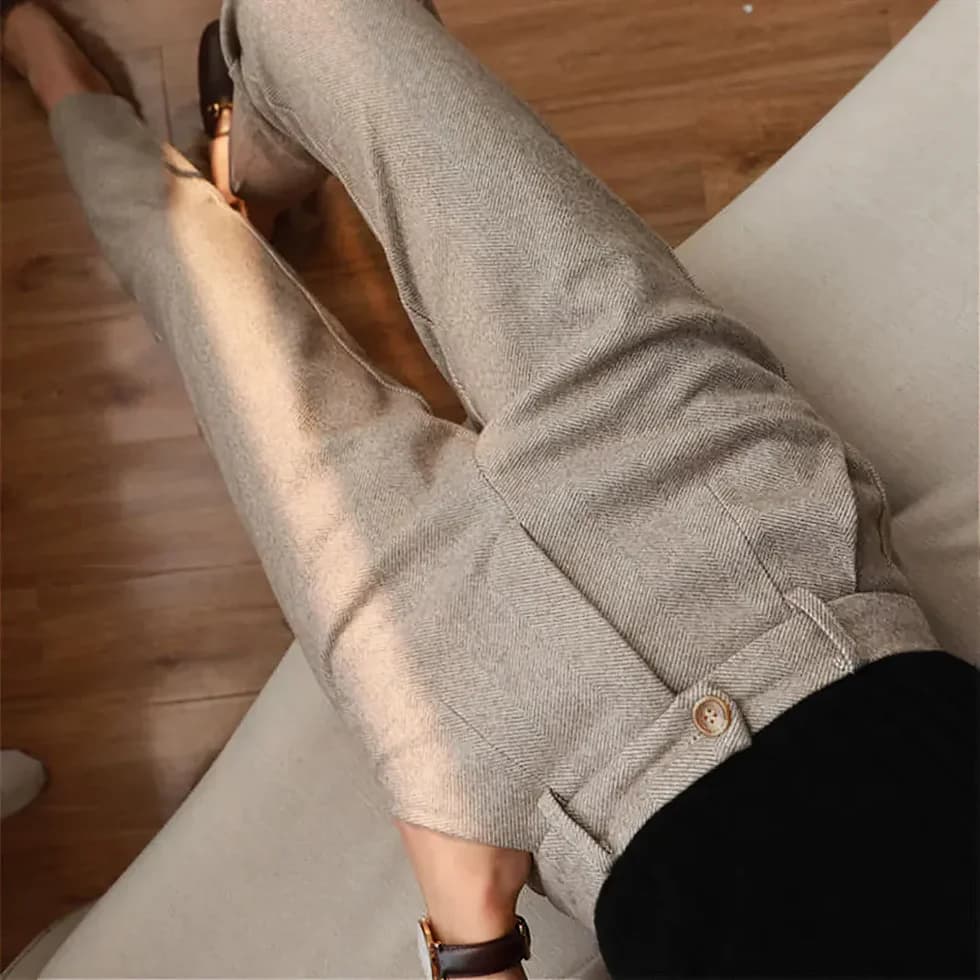 Henry | Men's Structured Herringbone Wool Trousers