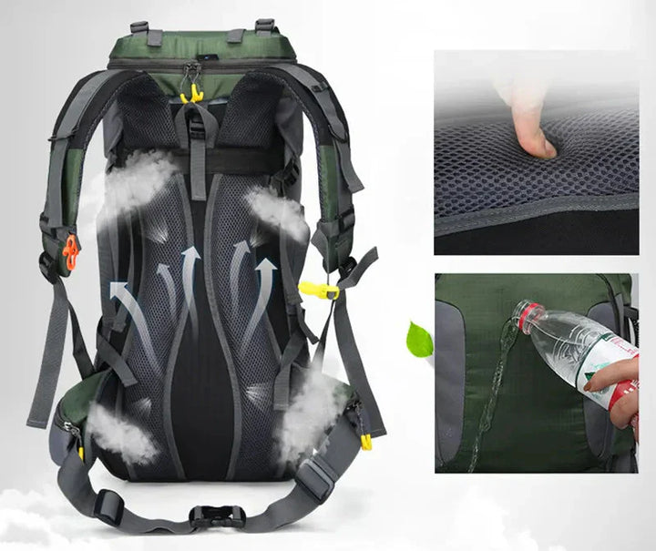 60-Litre Waterproof Hiking Backpack High-Capacity Outdoor Travel Pack