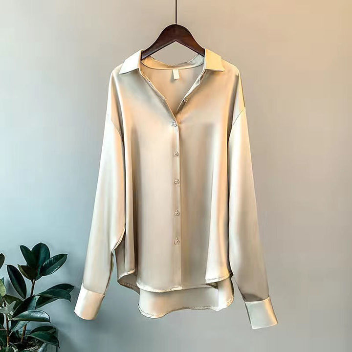 Valera | Women's Long Sleeve Satin Button Blouse