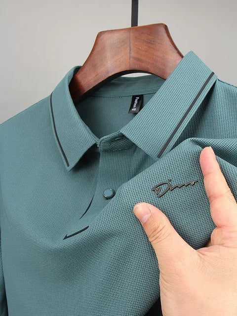 Santino | Men's Knit Texture Collar Polo Shirt