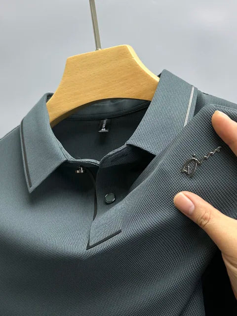 Ethan | Men's Textured Pique Knit Polo Shirt