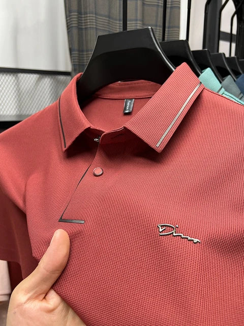 Ethan | Men's Textured Pique Knit Polo Shirt