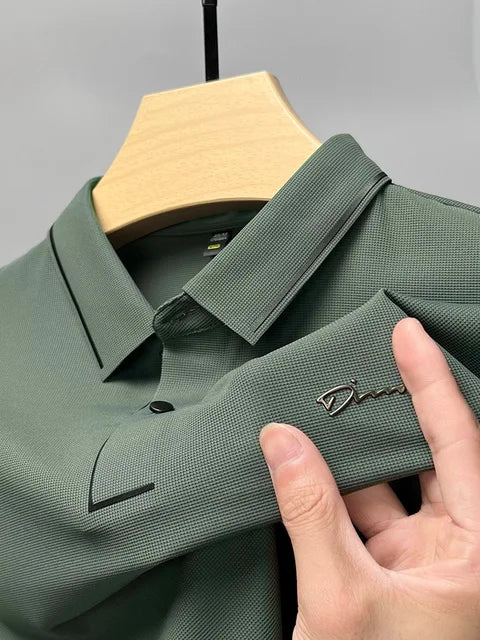 Santino | Men's Knit Texture Collar Polo Shirt