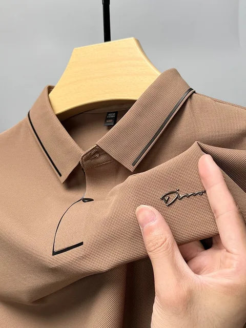 Ethan | Men's Textured Pique Knit Polo Shirt