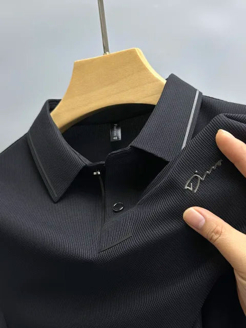 Santino | Men's Knit Texture Collar Polo Shirt