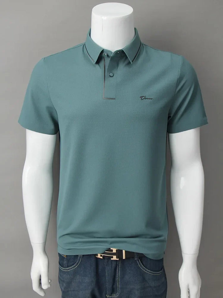 Ethan | Men's Textured Pique Knit Polo Shirt
