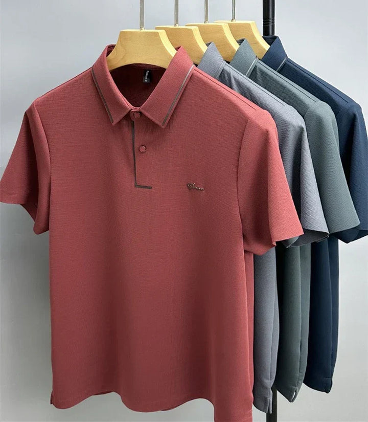 Santino | Men's Knit Texture Collar Polo Shirt