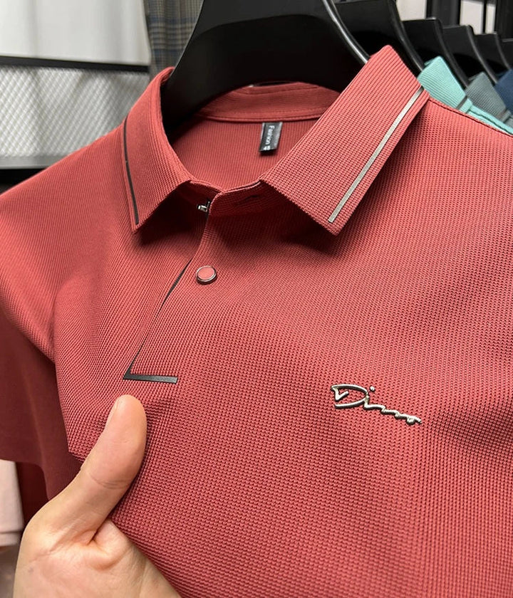 Santino | Men's Knit Texture Collar Polo Shirt
