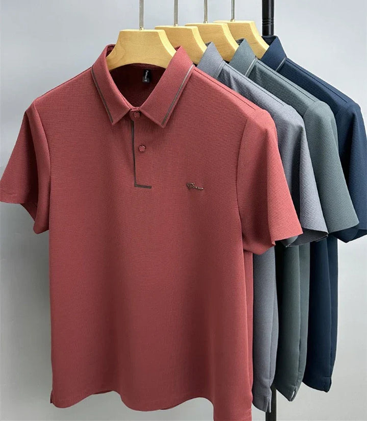 Ethan | Men's Textured Pique Knit Polo Shirt