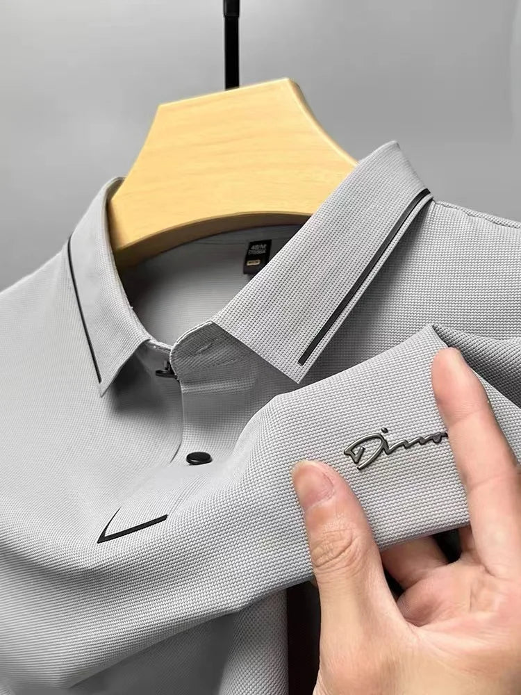 Santino | Men's Knit Texture Collar Polo Shirt