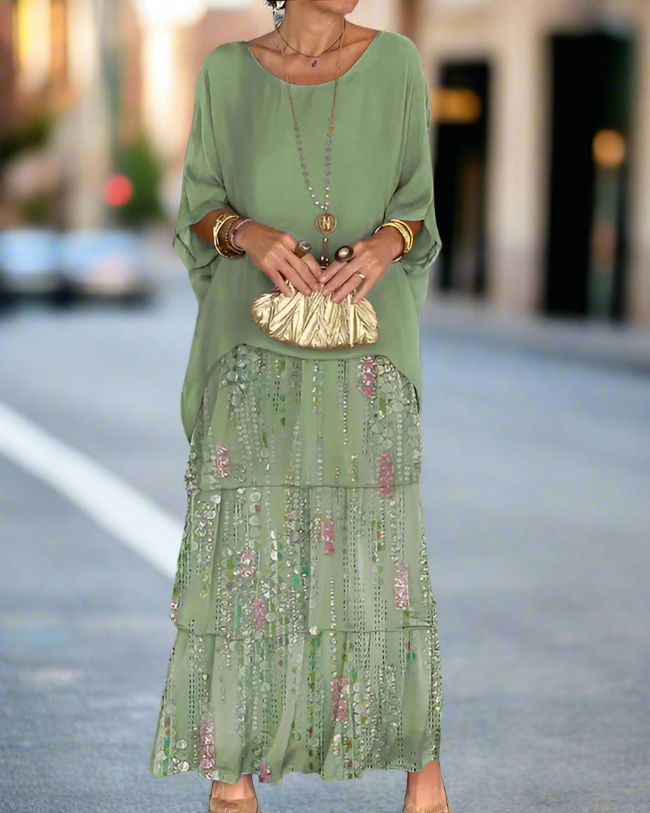 Elora | Women's Tiered Lace Boho Maxi Dress