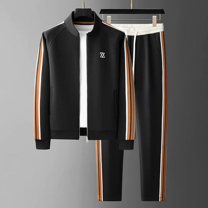 Damon | Men's Striped Zip Athletic Tracksuit Set
