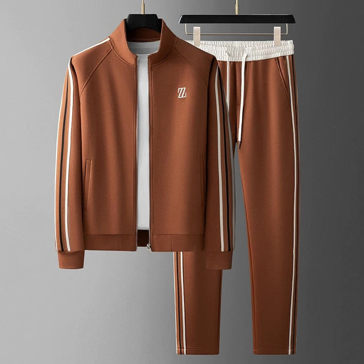 Damon | Men's Striped Zip Athletic Tracksuit Set