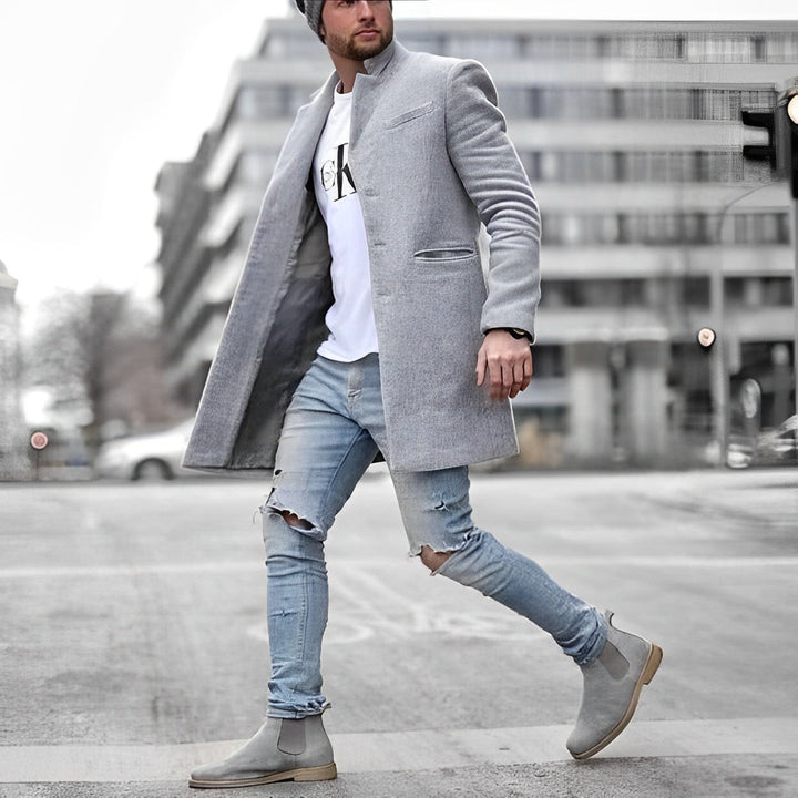 Hugo | Men's Stand Collar Longline Overcoat