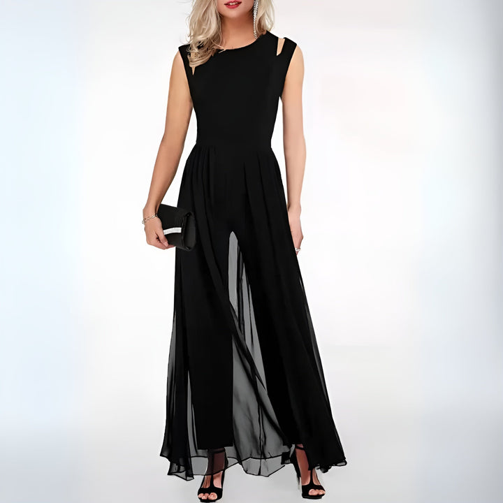 Bianca | Women's Sheer Overlay Wide-Leg Jumpsuit