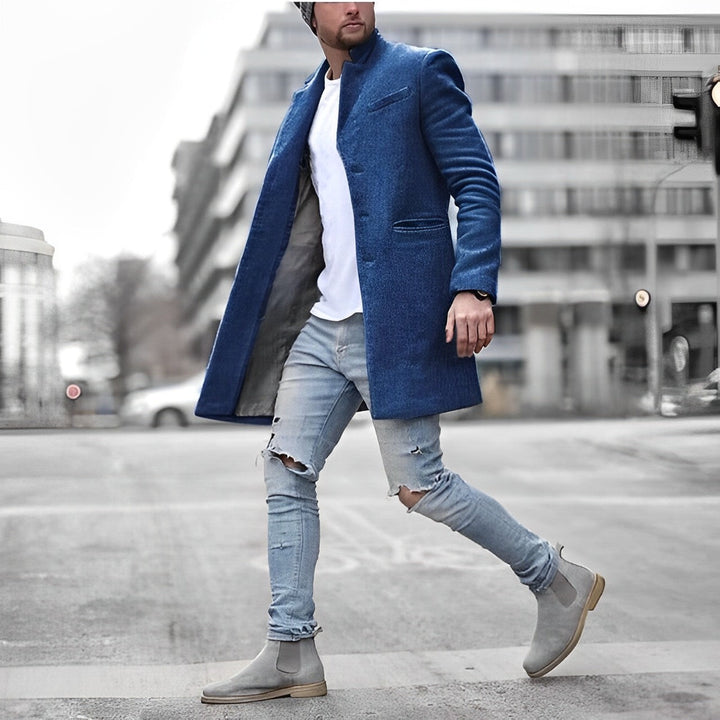 Hugo | Men's Stand Collar Longline Overcoat