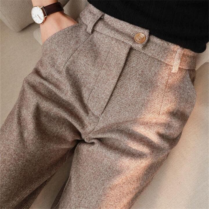Henry | Men's Structured Herringbone Wool Trousers