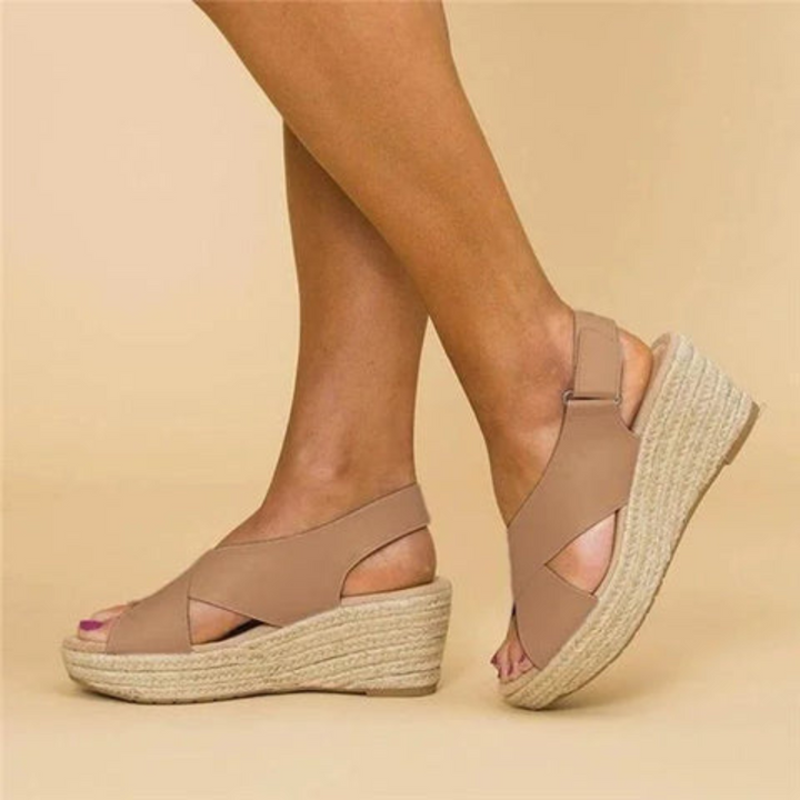 Elara | Women's Cross Strap Platform Wedge Sandals