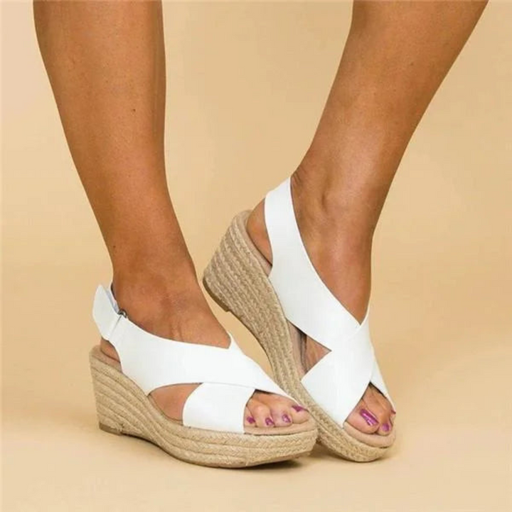 Elara | Women's Cross Strap Platform Wedge Sandals