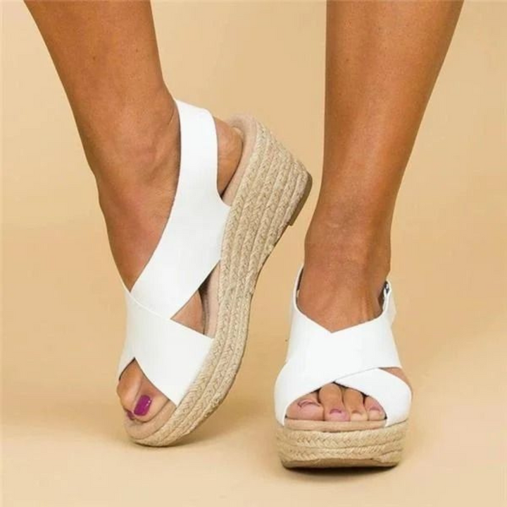 Elara | Women's Cross Strap Platform Wedge Sandals