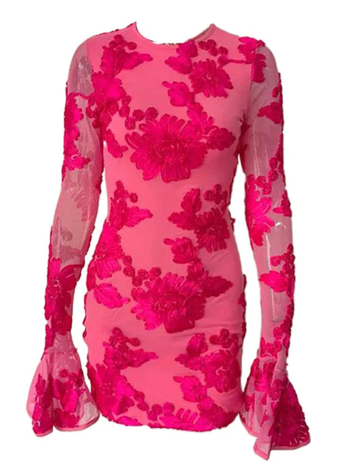 Alina | Women's Long Sleeve Floral Mini Dress