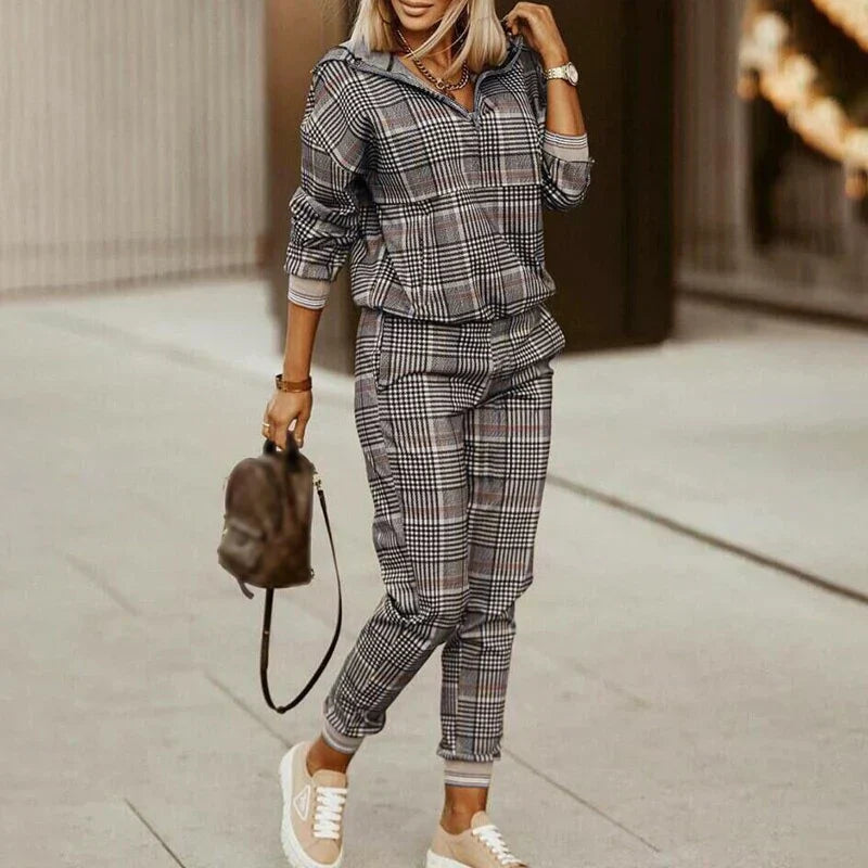 Zara | Women's Trendy Printed Two-Piece Tracksuit Set