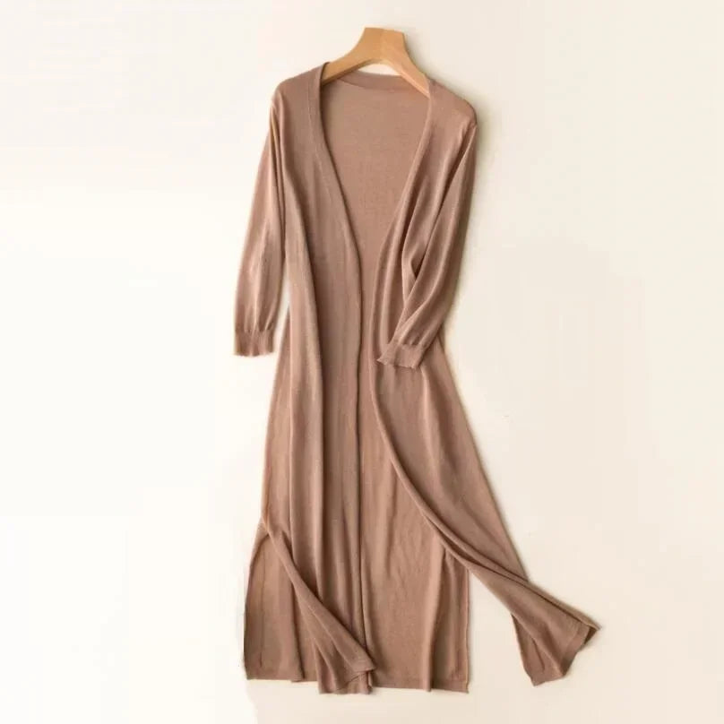 Ivy | Women's Long Lightweight Open Front Cardigan