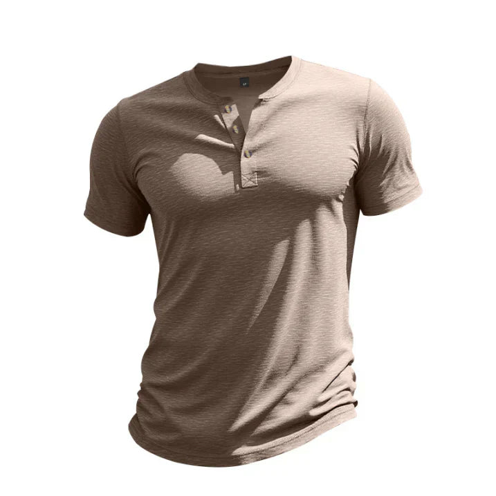Caspian | Men's Short Sleeve Henley Neck Casual T-Shirt