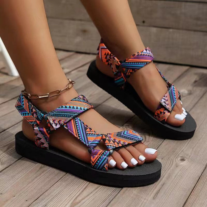 Aveline | Women's Printed Boho Strap Open Toe Sandals