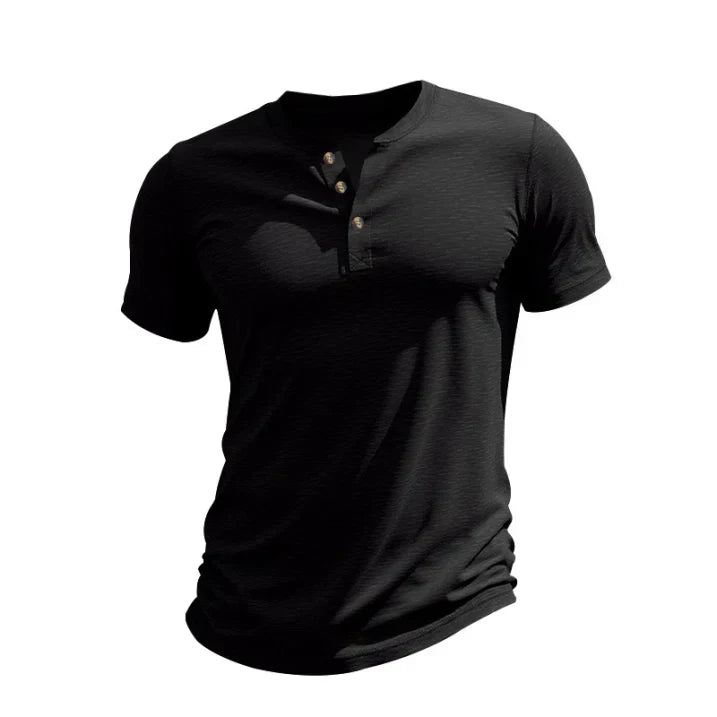 Caspian | Men's Short Sleeve Henley Neck Casual T-Shirt